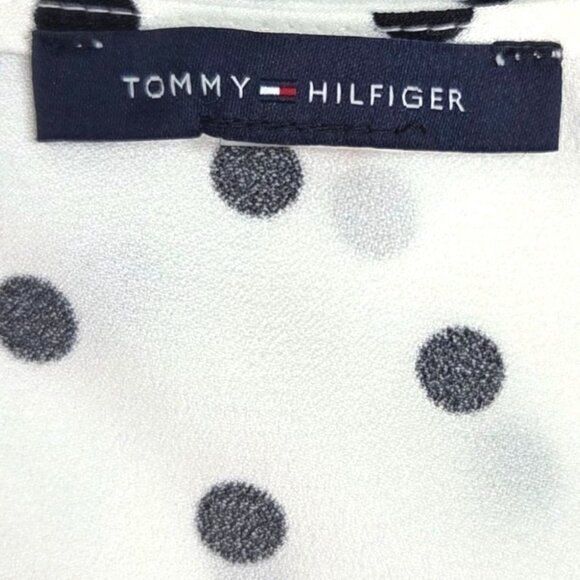 Tommy Hilfiger Harbor Polka Dot Waist Tie Relaxed Fit Womens Top NWOT Sz M - Picture 7 of 8